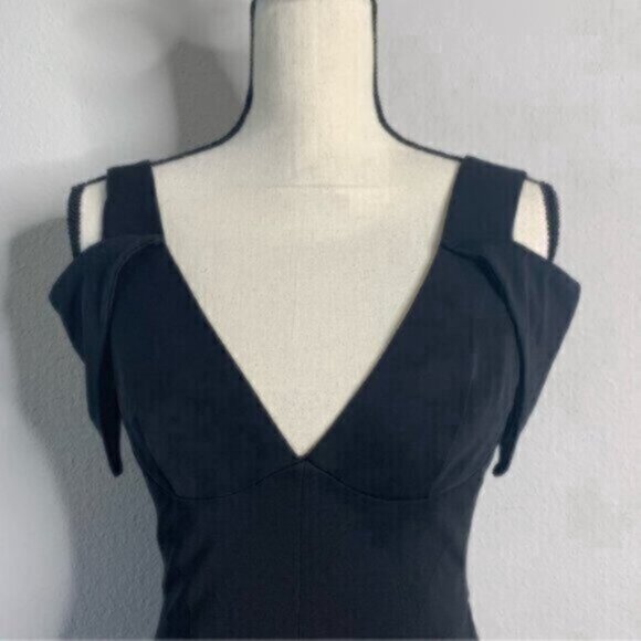 ABS Black Vintage Fitted Evening Formal Maxi Dress - Picture 7 of 16